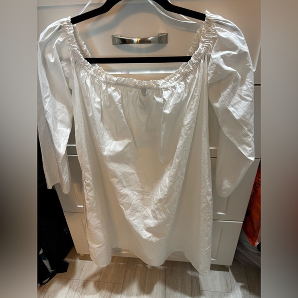 Zara Women’s White Off Shoulder Button Up Dress Size M - Picture 3 of 3